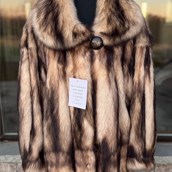 L/XL RARE German Sable Fitch Fur Swing Coat Maximilian Furs Modern Genuine Fur - Picture 14 of 14